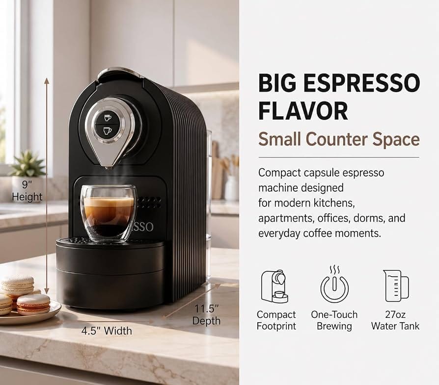 Espresso machine and coffee grinder setup